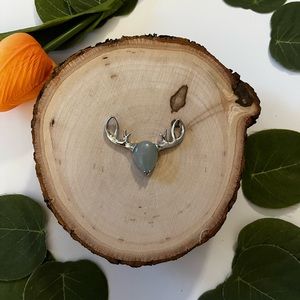 Green aventurine deer pendant